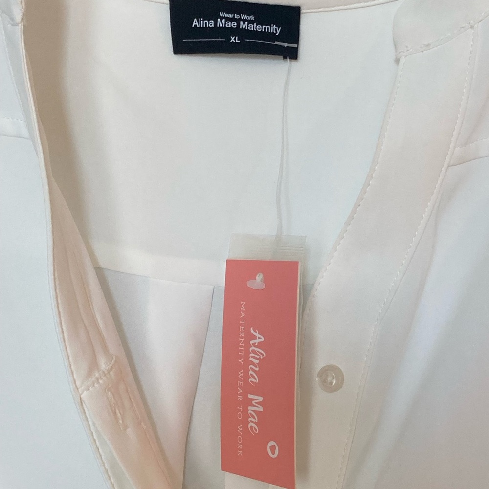 Alina Mae White Maternity Blouse - Picture 2 of 4